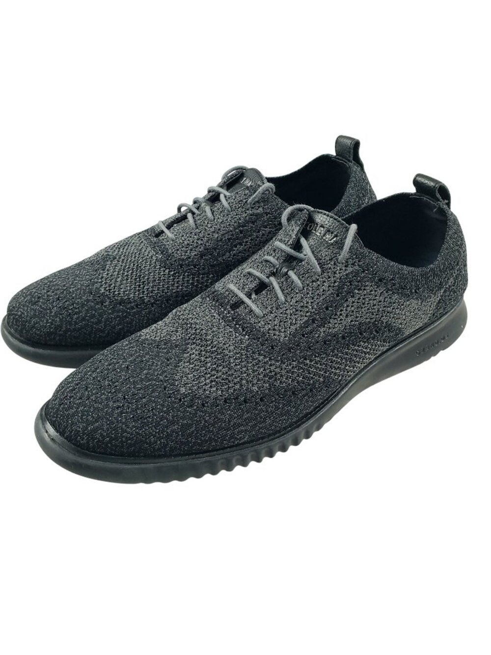 Cole Haan Men 12 M 2.Zerogrand Stitchlite Oxford Knit Shoes Black Magnet C27563